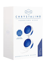 Load image into Gallery viewer, Chrystalino Ben Wa Large Borosilicate Glass Ben Wa Balls Blue And White