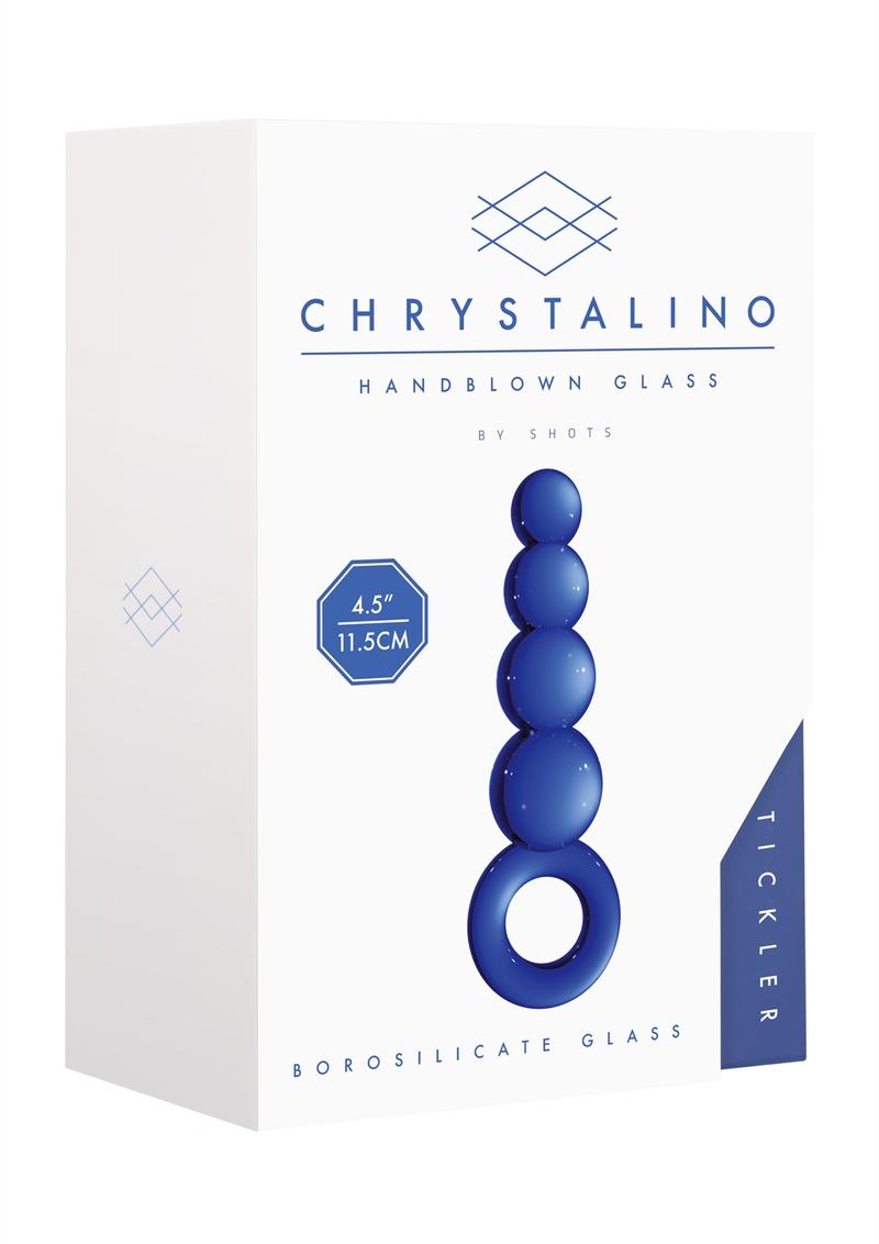 Chrystalino Tickler Borosilicate Glass Butt Plug Blue 4.5 Inches