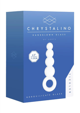 Chrystalino Tickler Borosilicate Glass Butt Plug White 4.5 Inches