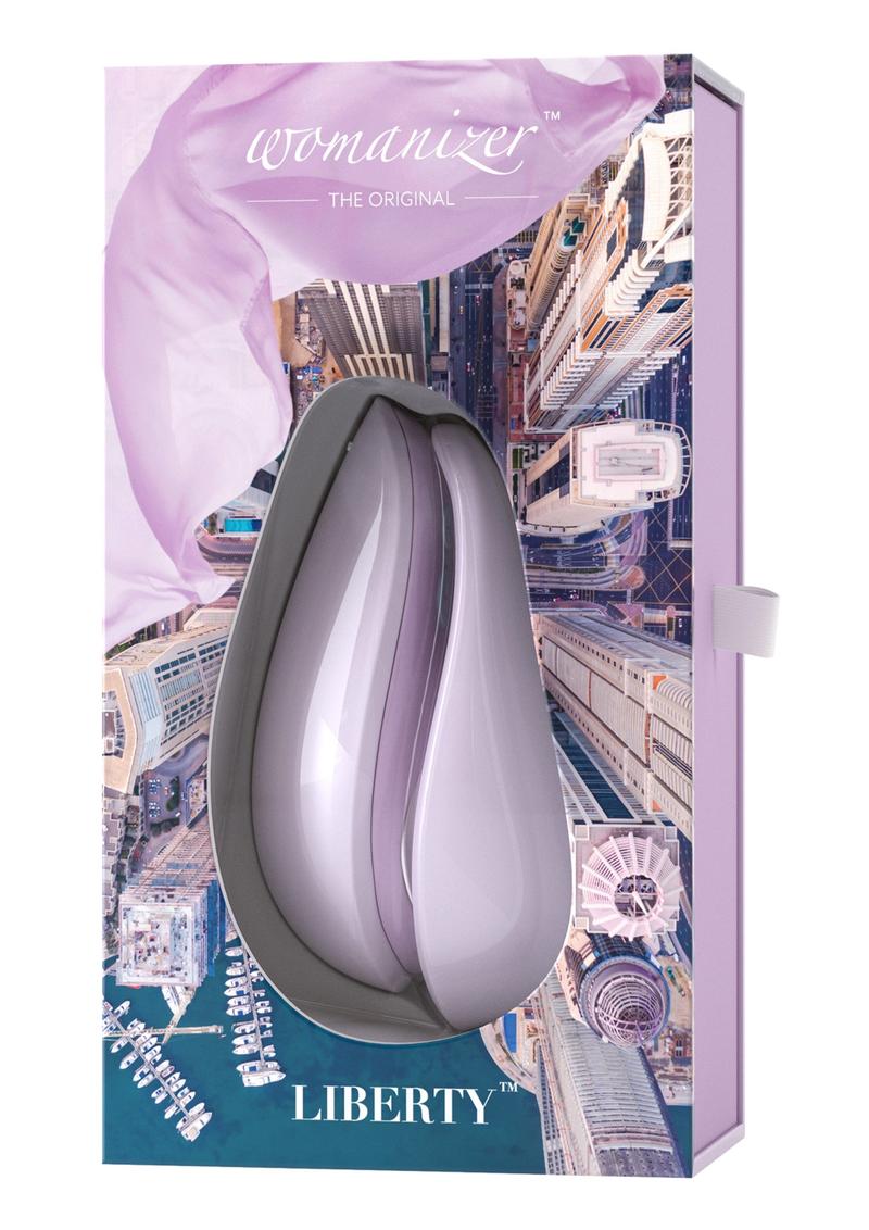 Womanizer Liberty Silicone USB Rechargeable Clitoral Stimulator Waterproof Lilac 4.09 Inch