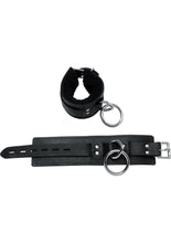 Load image into Gallery viewer, Lavish Deluxe Locking Wrist Restraints With Real Fleece Lining Black