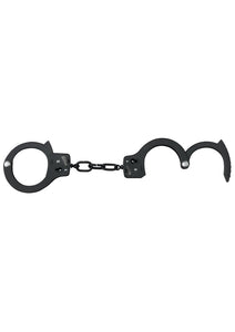 Black Coated Steel Handcuffs With Single Lock Black
