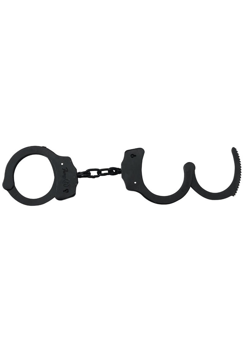 Black Coated Steel Handcuffs With Double Lock Black