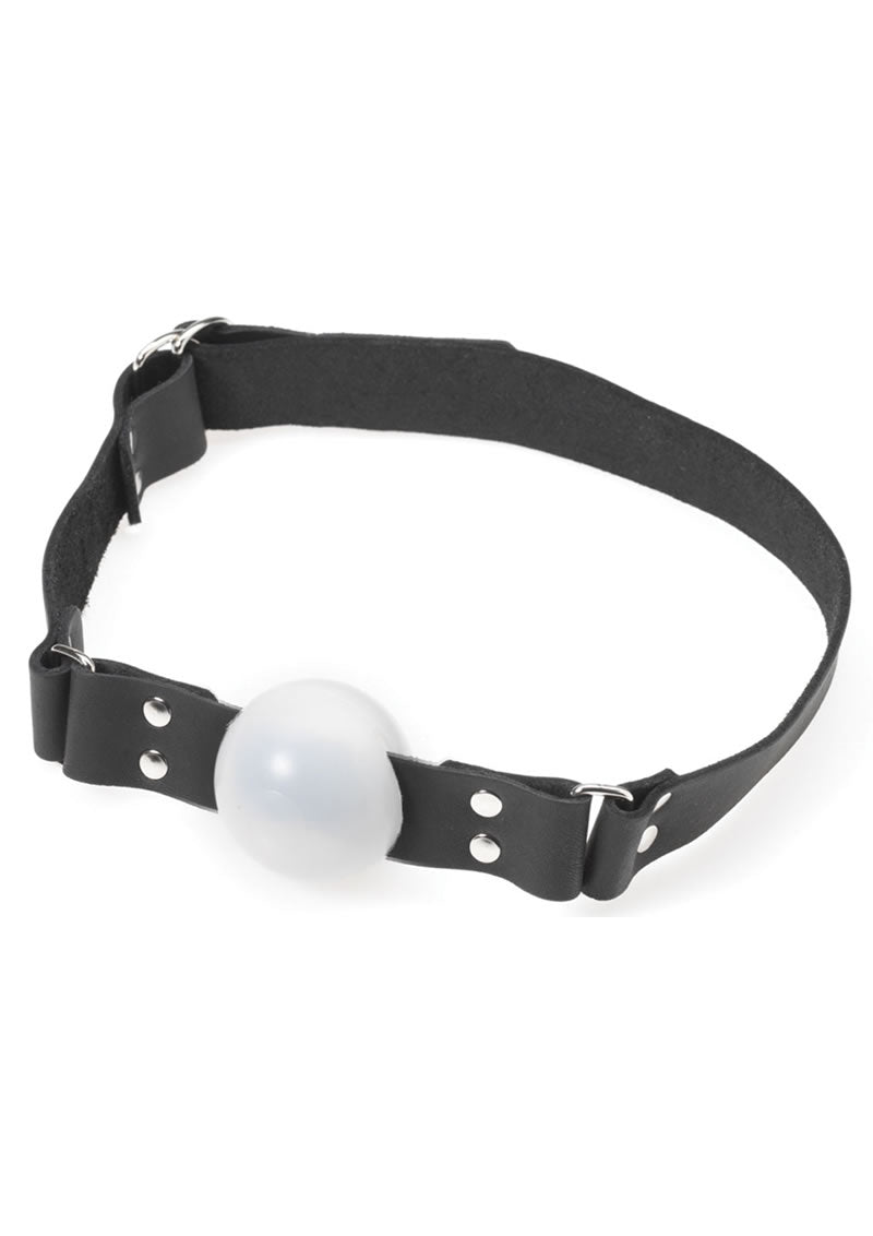 Plastic Ball Gag With D Ring White