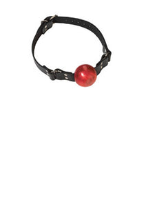Small Ball Gag With Buckle 1.5 Inch Red