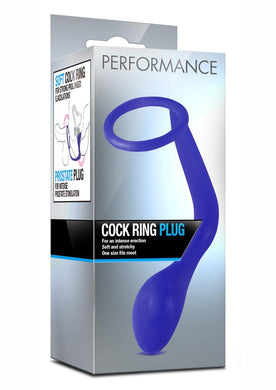 Performance Cock Ring Plug Indigo Prostate Stimulator