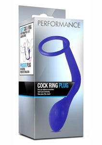Performance Cock Ring Plug Indigo Prostate Stimulator