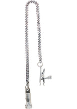 Load image into Gallery viewer, Adjustable Duck Bill Nipple Clamps With Jewel Chain Silver