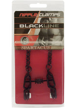Load image into Gallery viewer, Blackline Adjustable Open Wide Nipple Clamps Black