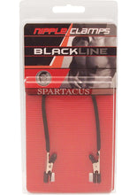 Load image into Gallery viewer, Blackline Endurance Teaser Nipple Clamps With Leather Tether Black
