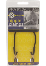 Load image into Gallery viewer, Blackline Endurance Teaser Nipple Clamps With Rubber Tether Black