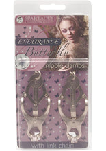 Load image into Gallery viewer, Endurance Butterfly Nipple Clamps With Link Chain Silver