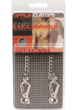 Load image into Gallery viewer, Endurance Pierced Nipple Clamps With Link Chain Silver