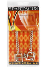 Load image into Gallery viewer, Adjustable Press Nipple Clamps With Link Chain Silver