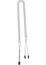 Load image into Gallery viewer, Adjustable Tweezer Nipple Clamps With Link Chain Silver