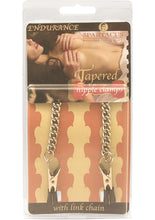 Load image into Gallery viewer, Endurance Tapered Tip Nipple Clamps With Link Chain Silver