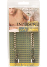 Load image into Gallery viewer, Endurance Broad Tip Nipple Clamps With Link Chain Silver