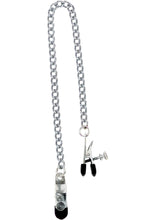 Load image into Gallery viewer, Adjustable Broad Tip Nipple Clamps With Link Chain Silver