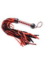 Load image into Gallery viewer, Mis Black And Red Suede Flogger Whip Bondage