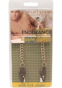 Endurance Plastic Grabber Nipple Clamps With Link Chain Silver