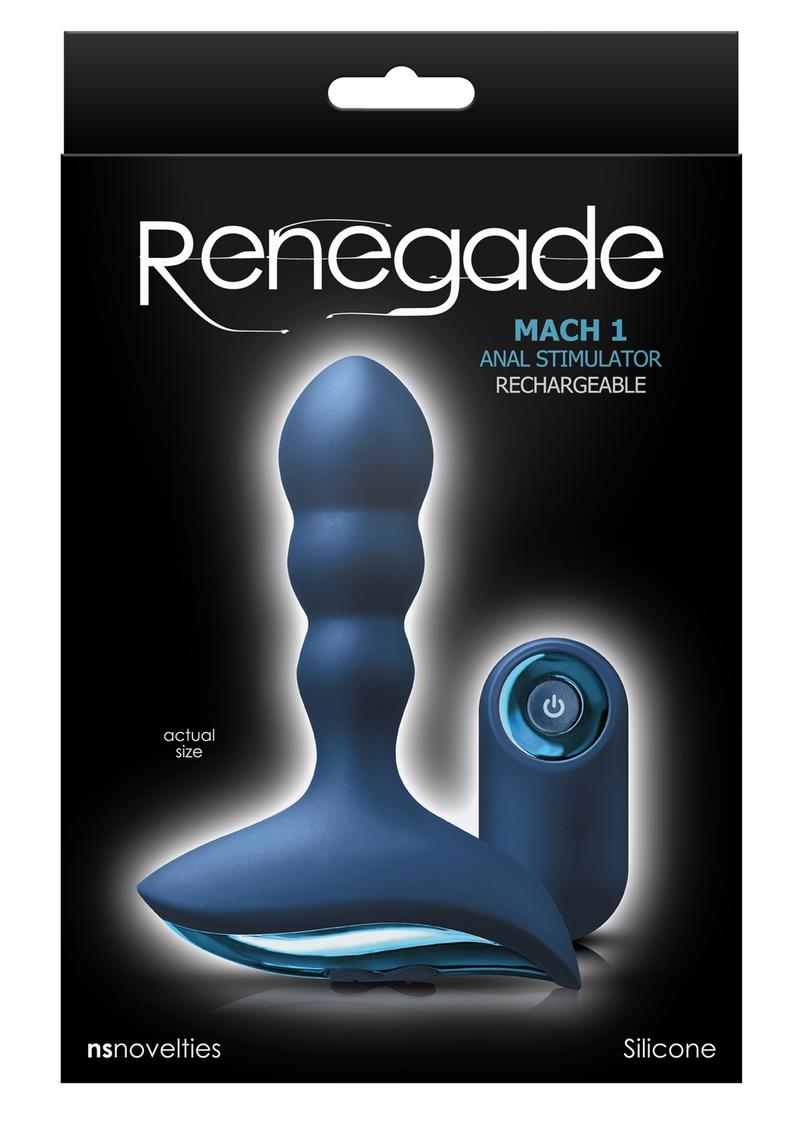 Renegade Mach I Blue Anal Prostate Stimulator Remote Control Shower Proof Rechargeable
