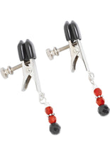 Load image into Gallery viewer, Red Beaded Clamps With Broad Tip Nipple Clamps Red