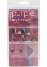 Load image into Gallery viewer, Purple Beaded Clamps With Broad Tip Nipple Clamps Purple