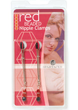 Load image into Gallery viewer, Red Beaded Nipple Clamps With Tweezer Tip Red