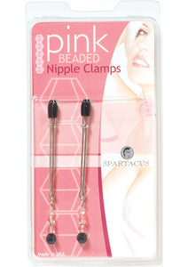 Pink Beaded Nipple Clamps With Tweezer Tip Pink