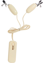 Load image into Gallery viewer, Ivory Vibrating Nipple Clamps With Broad Tip Ivory