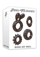 Load image into Gallery viewer, Ring My Bell Cock Ring Set of 4 Rubber Waterproof Black