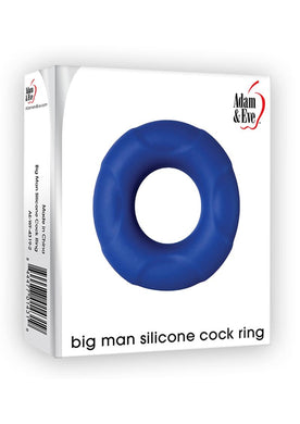 Adam and Eve Big Man Silicone Cock Ring Non Vibrating Waterproof Blue