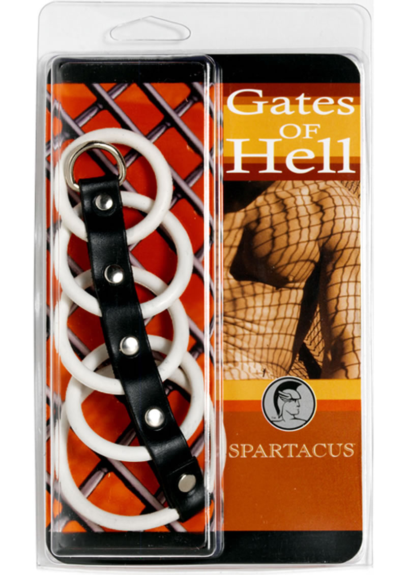 Gates of Hell 5 Ring White Rubber Gates Cockcage White