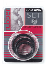Load image into Gallery viewer, Rubber Cock Ring Set 3 Sizes Per Pack Black