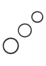 Load image into Gallery viewer, Rubber Cock Ring Set 3 Sizes Per Pack Black