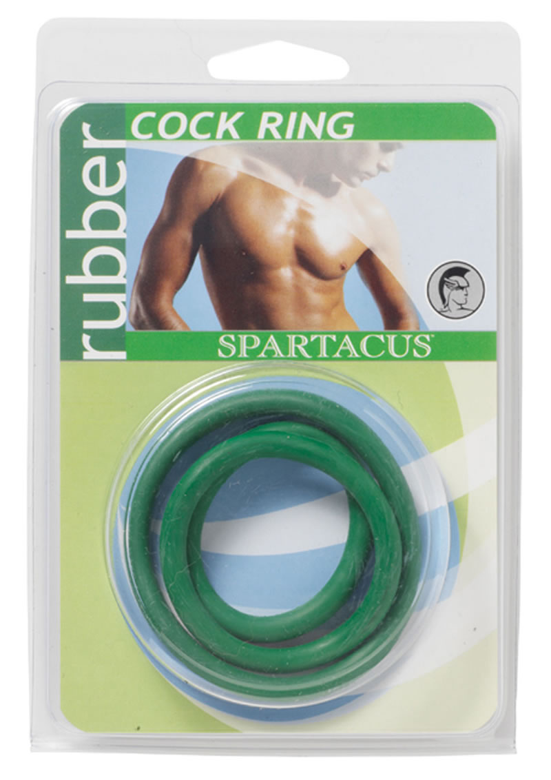 Rubber Cock Ring Set 3 Sizes Per Pack Green