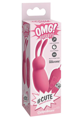OMG Bullets Cute Vibrating Bullet Silicone Multi Speed Rechargeable Pink