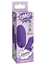 Load image into Gallery viewer, OMG Bullets Happy Vibrating Bullet Silicone Rechargeable Purple
