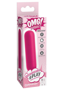 OMG Bullet Play Rechargeable Multi Speed Silicone Vibrating Bullet Waterproof Red