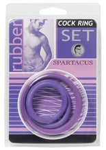 Load image into Gallery viewer, Rubber Cock Ring Set 3 Sizes Per Pack Purple