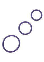 Load image into Gallery viewer, Rubber Cock Ring Set 3 Sizes Per Pack Purple