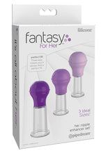 Load image into Gallery viewer, Fantasy For Her Nipple Enhancer Set 3 Size Kit Silicone Purple