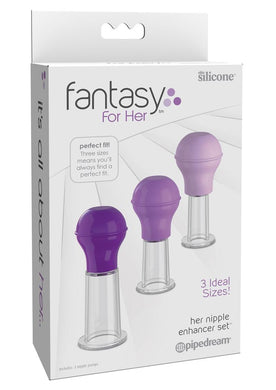 Fantasy For Her Nipple Enhancer Set 3 Size Kit Silicone Purple