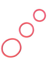 Load image into Gallery viewer, Rubber Cock Ring Set 3 Sizes Per Pack Red