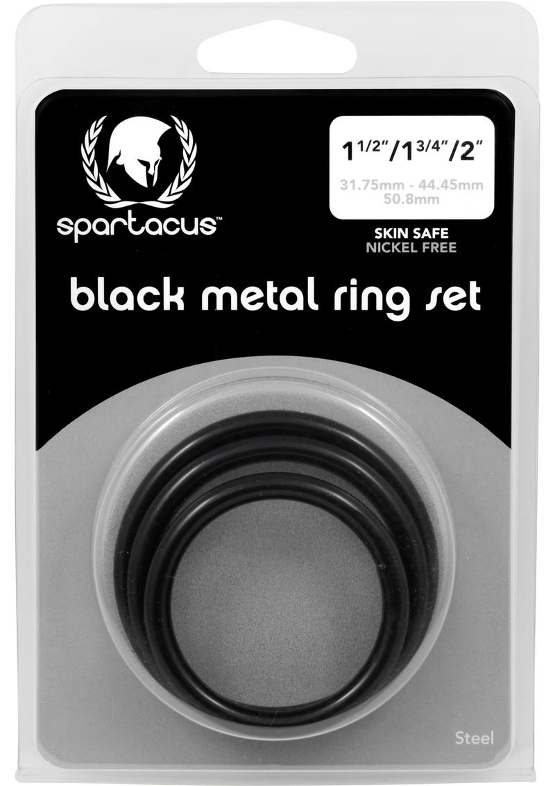 Metal Cock Ring Set 3 Sizes Per Pack Black