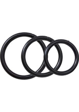 Load image into Gallery viewer, Metal Cock Ring Set 3 Sizes Per Pack Black