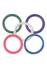 Load image into Gallery viewer, Rubber Cock Ring 5 Per Set 1.25 Inch Rainbow