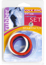 Load image into Gallery viewer, Rubber Cock Ring 5 Per Set 1.5 Inch Rainbow