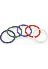 Load image into Gallery viewer, Rubber Cock Ring 5 Per Set 2 Inch Rainbow