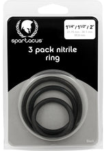 Load image into Gallery viewer, Nitrile Cock Ring Set 3 Sizes Per Pack Black